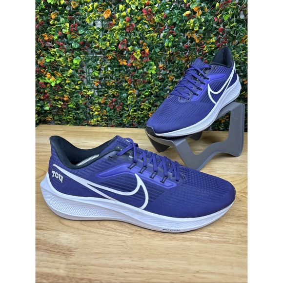 Nike Air Zoom Pegasus 39 TCU Horned Frogs Running Shoe DR1973-500 Men's 11.5 GUC - Picture 1 of 10